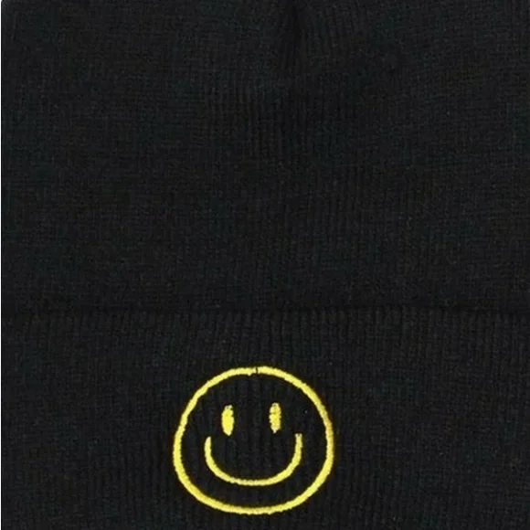 Unisex Smiley Face Knit Beanie - Picture 2 of 4